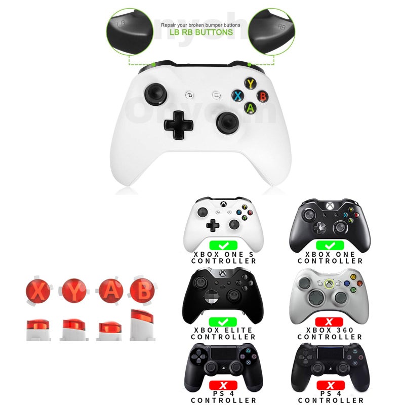 Onyehn مجموعة استبدال حواف Onyehn 2-pack لأزرار LB RB لجهاز تحكم Xbox One Elite (مع مجموعة تعديل أزرار ABXY ومفك براغي T6 T8 T10 للإصلاح والتصليح) - Image 3